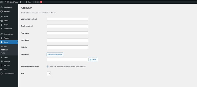 Add User ‹ My WordPress — WordPress 2026-03-12 at 4.58.37 PM